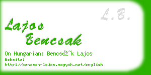 lajos bencsak business card